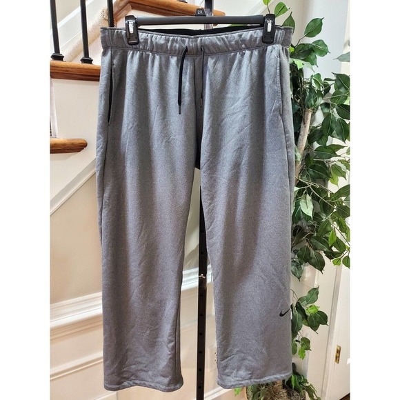 Nike Womens Therma Fleece Training Pants Dri Fit Gray Drawstring Size XL - Picture 1 of 10